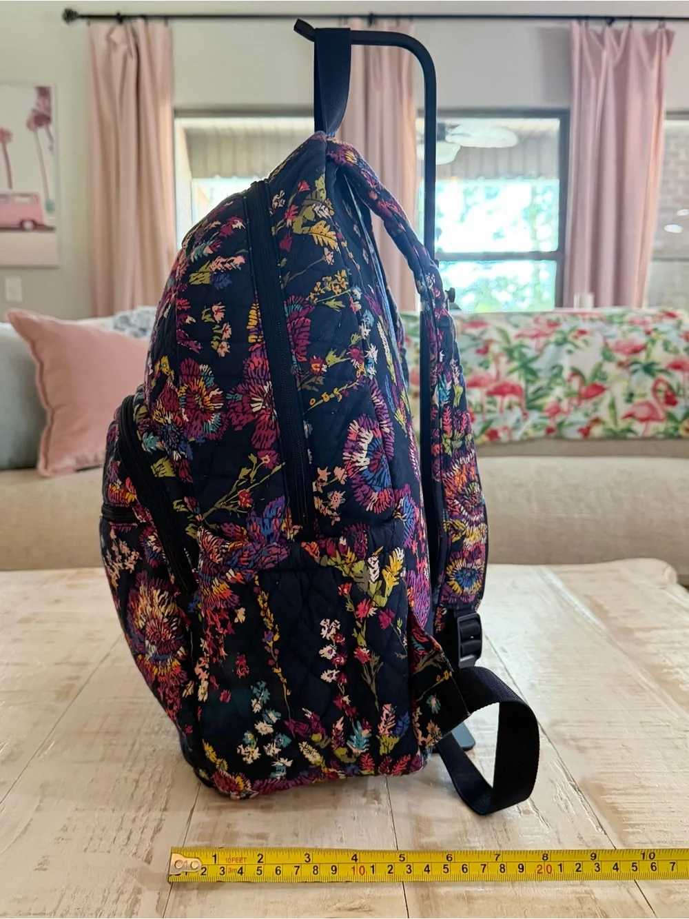 Vera Bradley Backpack Essential Backpack Midnight Wildflowers Laptop Bag Retired
